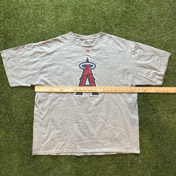 Vintage Y2K Majestic Los Angeles Angels Mens 2XL Gray Shirt Graphic Logo Tee - Picture 4 of 8